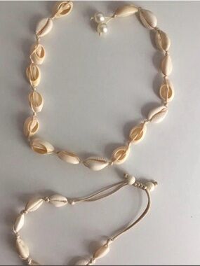 Puka Shell Necklace and Anklet Set